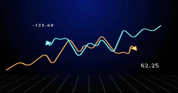 Image Financial Graph Navy Background Math Statistics Finance Economy Technology —  Fotos de Stock