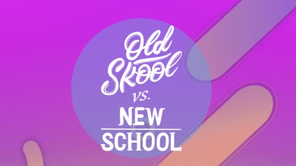 Animation Old Shool New School Circle Violet Background Colour Shapes — Αρχείο Βίντεο