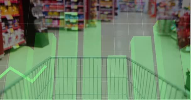 Animation Financial Data Processing Shopping Cart Global Shopping Business Finances — Video