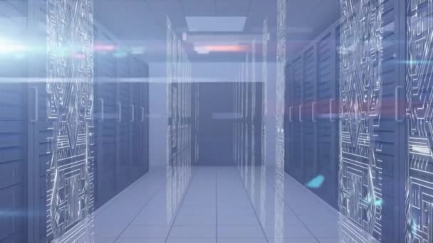 Animation Data Processing Computer Servers Global Computing Data Processing Connections — Stockvideo