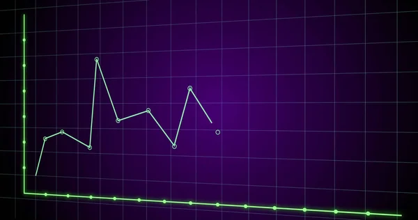 Image Financial Graph Violet Background Math Statistics Finance Economy Technology — Zdjęcie stockowe