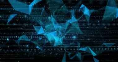 Animation of network of connections and data processing. Global connections, digital interface and data processing concept digitally generated video.