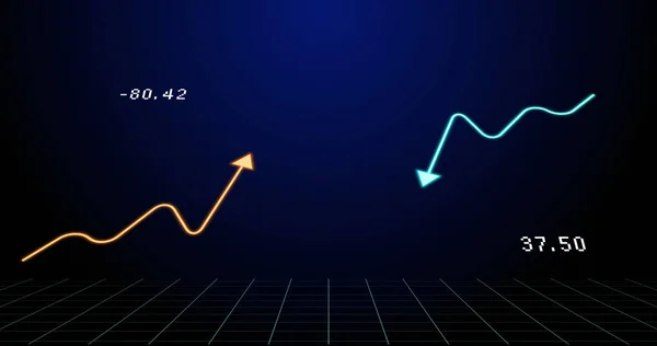 Image Financial Graph Navy Background Math Statistics Finance Economy Technology — Zdjęcie stockowe