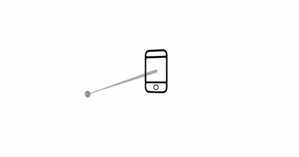 Bild Des Smartphones Und Verbindungen Mit Tech Symbolen Auf Weißem — Stockfoto