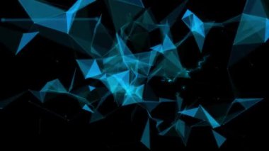 Mavi 3 boyutlu mavi elektrik akımının animasyonu siyah arka planda hareket ediyor. İletişim teknolojisi, soyut dijital arayüz arka plan kavramı dijital olarak oluşturulmuş video.