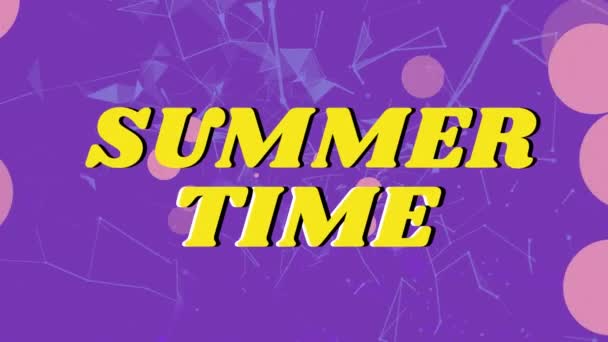 Animation Summer Time Violet Background Circles Summer Holidays Vacations Concept — 图库视频影像