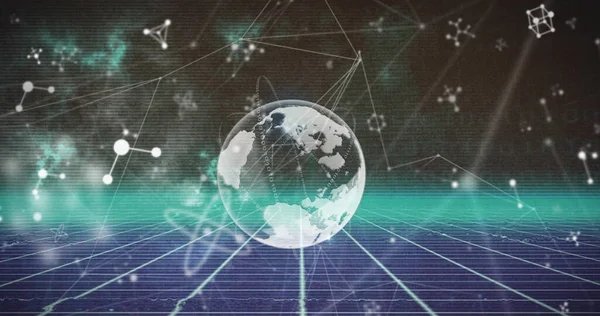Image Globe Network Connections Molecules Global Technology Computing Digital Interface — ストック写真