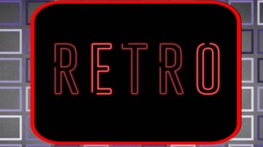 Siyah arkaplan üzerinde neon retro metin animasyonu. Yaz, tatil ve eğlence konsepti dijital olarak oluşturulmuş video.