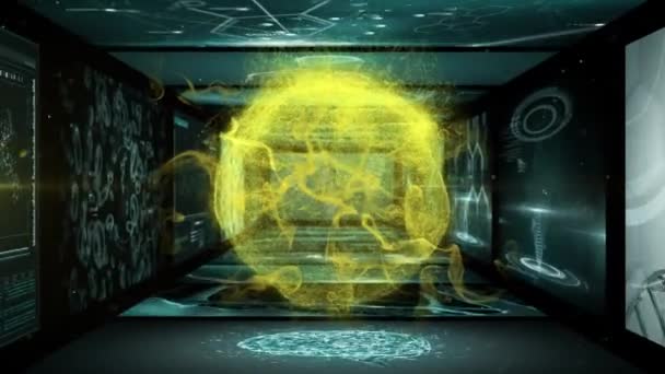 Animation Yellow Smoke Tunnel Made Screens Diverse Data Global Network — Stok Video