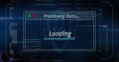Parlayan kalpler üzerinde değişen ve işleyen sayıların görüntüsü. Küresel işletme dijital arayüz ve veri işleme kavramını dijital olarak oluşturur.