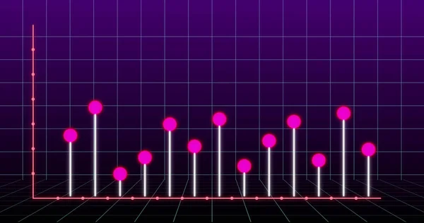 Obrázek Finančního Grafu Nad Fialovým Pozadím Matematika Statistiky Finance Ekonomika — Stock fotografie