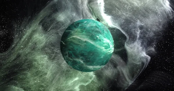 Image Green Planet Green Galaxy Astronomy Cosmos Universe Space Exploration — Stockfoto