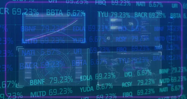 Image Stock Market Data Processing Blue Background Global Finances Computing — Foto de Stock
