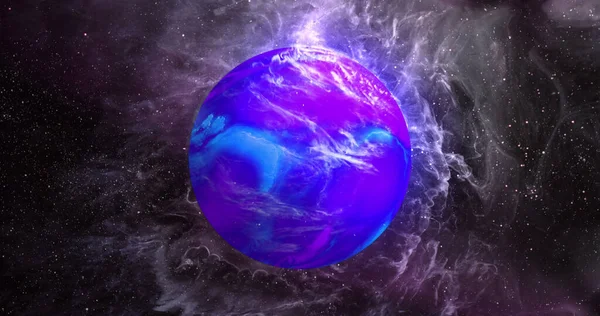 Bild Des Blauen Planeten Der Violetten Galaxie Astronomie Kosmos Universum — Stockfoto