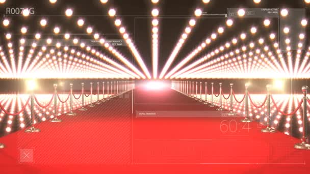 Animation Digital Interface Red Carpet Animation Winner Text Red Carpet — Stok video