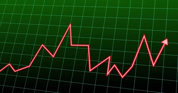 Imagem Gráfico Financeiro Sobre Fundo Verde Conceito Matemática Estatística Finanças — Fotografia de Stock