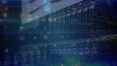 Kontrol paneli üzerinde dijital veri işleme animasyonu. Dijital olarak oluşturulmuş küresel bağlantılar, veri işleme ve dijital arayüz kavramı.