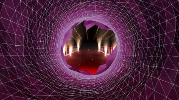 Animation Digital Tunnel Lights Red Carpet Awards Entertainment Concept Digitally — Vídeo de Stock