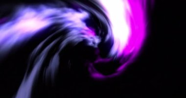 Animation of glowing pink and purple light trails moving on back background. Abstract, colour and movement concept digitally generated video.