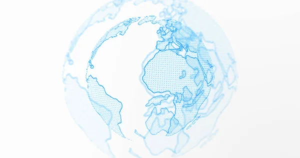 Image Globe Rotating White Background Global Network Connections Communication Technology — Stockfoto
