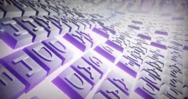 Arka planda hareket eden yeşil harf dizilerinin üzerinde parlayan ışık izlerinin animasyonu. Dijital olarak oluşturulmuş küresel veri işleme ve hesaplama kavramı.