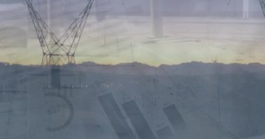 Çeşitli iş adamlarının yürümesi üzerine veri işleme animasyonu. küresel iş ve dijital arayüz kavramı dijital olarak oluşturulmuş video.