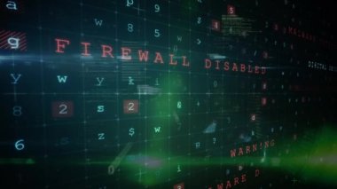 Karanlık arka planda dijital veri işleme animasyonu. küresel bağlantılar, veri işleme ve dijital arayüz konsepti dijital olarak oluşturulmuş video.