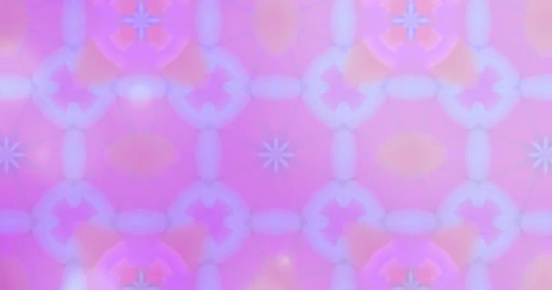 Digital Animation Kaleidoscopic Pattern Moving Copy Space Pink Gradient Background — 비디오