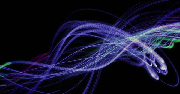 Image Light Trails Black Background Abstract Background Digital Interface Concept — Stok Foto