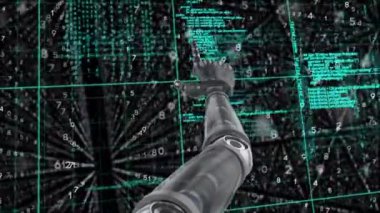 Şebeke üzerinde veri işleme ve ikili kodlama animasyonu. küresel hesaplama, veri işleme ve dijital arayüz kavramı dijital olarak oluşturulmuş video.