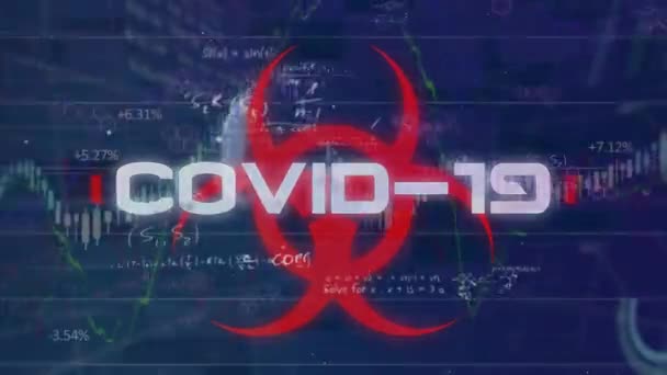 Animation Covid Biohazard Scientific Data Blue Background Global Covid Pandemic — 비디오