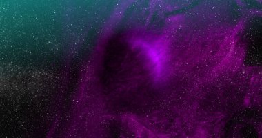 Violet Galaksisi 'ndeki Menekşe Gezegeni. Astronomi, kozmos, evren ve uzay keşfi konsepti dijital olarak oluşturuldu.