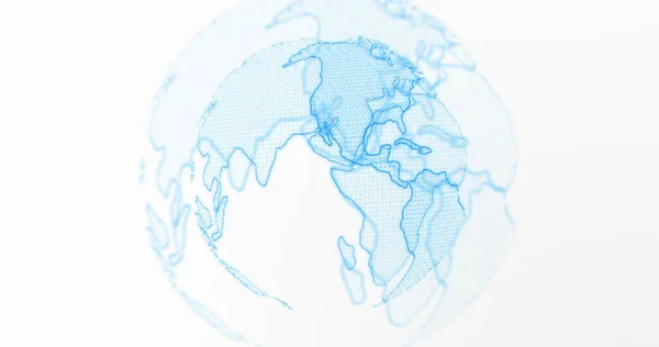 Image Globe Rotating White Background Global Network Connections Communication Technology — Stockfoto