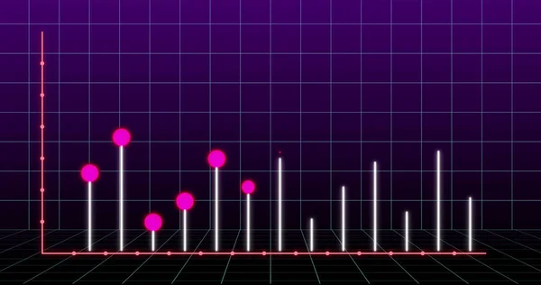 Image Financial Graph Violet Background Math Statistics Finance Economy Technology — 图库照片