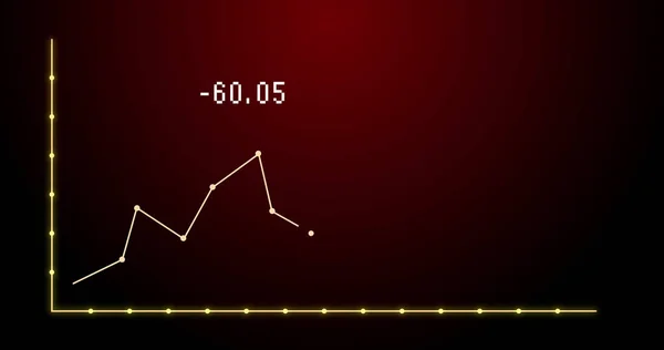 Imagem Gráfico Financeiro Sobre Fundo Vermelho Conceito Matemática Estatística Finanças — Fotografia de Stock