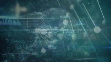 Veri işleme ve DNA iplikçiklerinin dönüşünün animasyonu. küresel bilim, hesaplama, veri işleme ve dijital arayüz kavramı dijital olarak oluşturulmuş video.