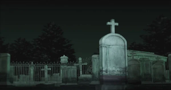 Image Graves Cemetery Night Death Horror Fright Halloween Concept Digitally — Stock Photo, Image