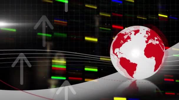 Animation Globe Graphs Road Traffic Global Networking Connection Technology Concept – Stock-video