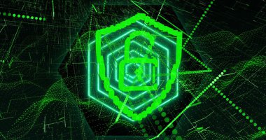 Siyah arkaplan üzerinde asma kilit simgesi ve bağlantı ağı resmi. Küresel teknoloji, bilgisayar ve dijital arayüz kavramı dijital olarak oluşturulmuş görüntü.