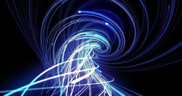 Image Light Trails Black Background Abstract Background Digital Interface Concept — Stock Photo, Image
