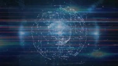 Dünya üzerindeki bağlantı ağının animasyonu. küresel bağlantılar, veri işleme ve teknoloji konsepti dijital olarak oluşturulmuş video.