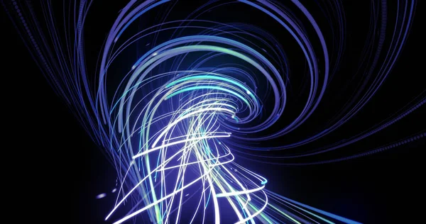 Image Light Trails Black Background Abstract Background Digital Interface Concept — Stok Foto