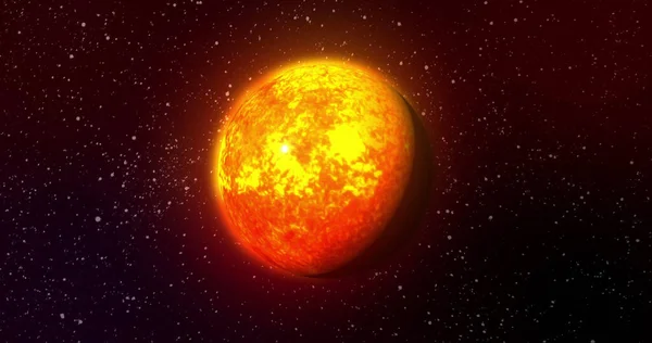 Зображення Помаранчевої Планети Чорному Просторі Концепція Астрономії Космосу Всесвіту Дослідження — стокове фото