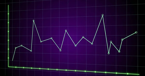 Imagem Gráfico Financeiro Sobre Fundo Violeta Conceito Matemática Estatística Finanças — Fotografia de Stock