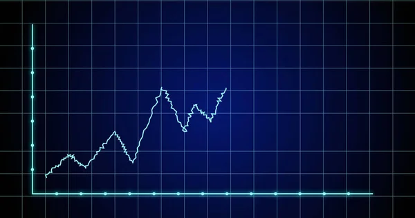 Imagem Gráfico Financeiro Sobre Fundo Marinha Conceito Matemática Estatística Finanças — Fotografia de Stock