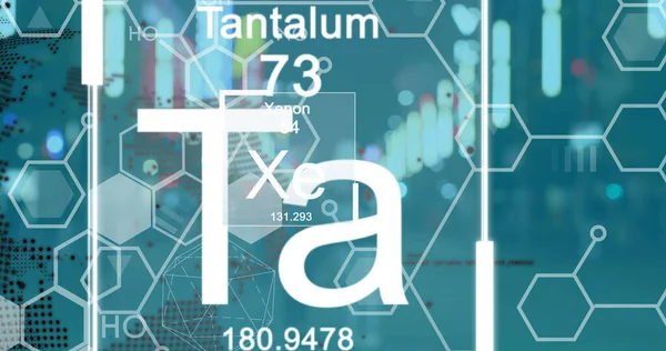 Image Chemical Formula Elements Globe Cityscape Global Science Computing Digital — Stock Fotó