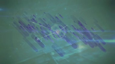 Animation of network of connections over glowing lights on grey background. Global connections, data processing and digital interface concept digitally generated video.