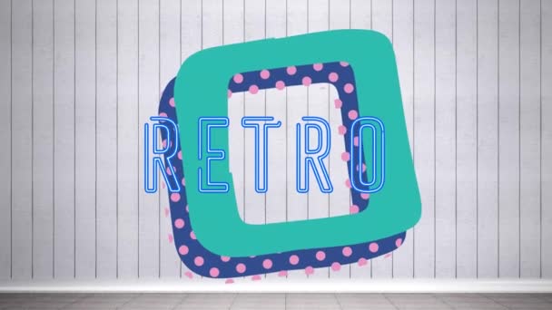 Animation Retro Text White Background Global Connections Data Processing Digital — Vídeos de Stock