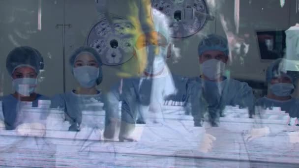 Animation Walking People Surgeons Operating Theatre Healthcare Services Concept Digitally — Stockvideo