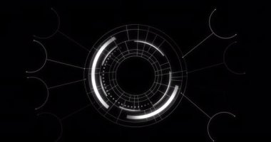 Karanlık arka plandaki bağlantı ağının animasyonu. Dijital olarak oluşturulan öğrenim ve eğitim konsepti.